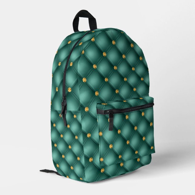 Impresa Mochila turquesa de diamantes de oro (Esquina izquierda trasera)