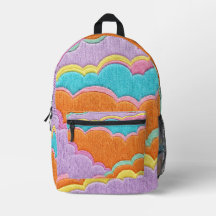 Mochila Turquesa de Nube en Punto de Aguja Abstrac