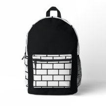 Mochila Urbana de Pared de Ladrillo en Negro y Bla