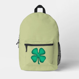 Impresa Mochila verde claro Lucky 4 Leaf Irish Clover