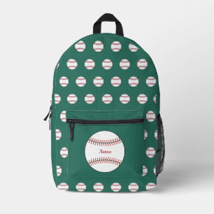 Impresa Mochila verde personalizada de béisbol