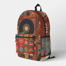 Impresa Mochila vintage Hip-Hop Print Cut Sew