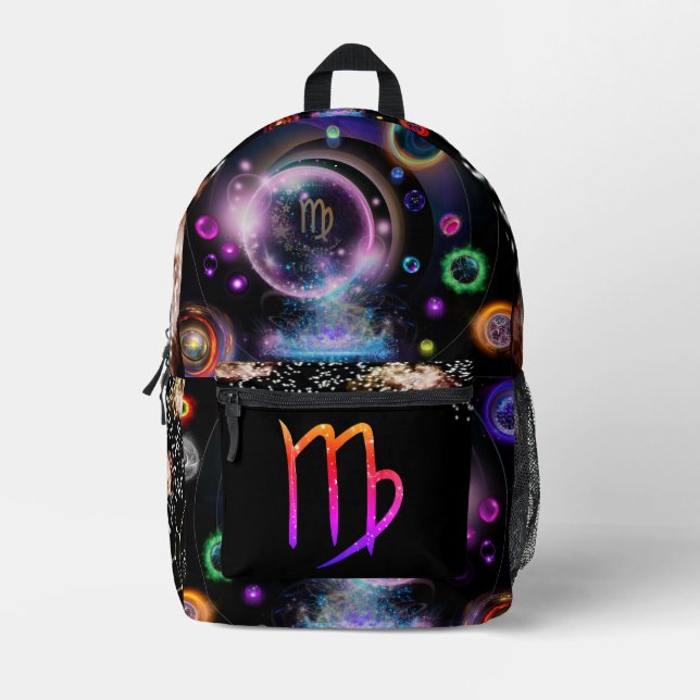 Impresa Mochila Virgo Horoscope, negro (Anverso)