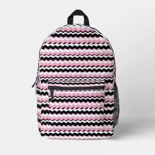 Impresa Mochila Zigzag Rosa, Negra y Blanca – Moda Tendenc