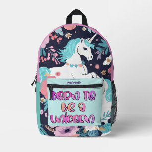 Impresa Nacido para ser una mochila de Unicorn, nombre per