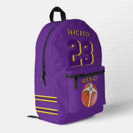 Impresa Niños mochila deportes de baloncesto Violeta princ