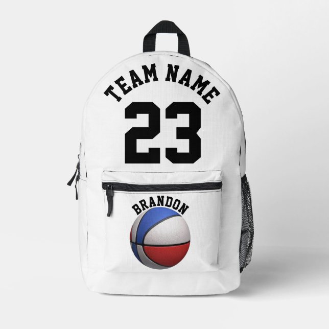 Impresa Niños mochila escuela deportiva de baloncesto B &  (Anverso)