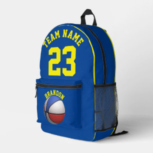 Impresa Niños mochila niños baloncesto deportes azul y