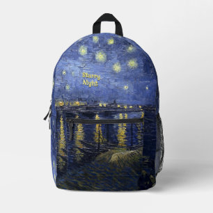 Impresa Noche estrellada de la mochila van Gogh sin el tex
