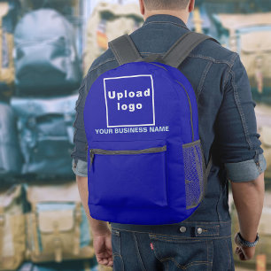 Impresa Nombre de la empresa y logotipo en mochila azul