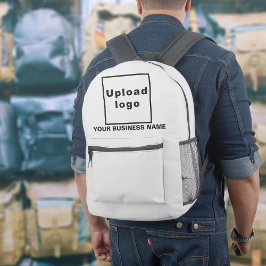 Impresa Nombre de la empresa y logotipo en mochila blanca