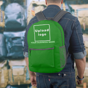 Impresa Nombre de la empresa y logotipo en mochila verde