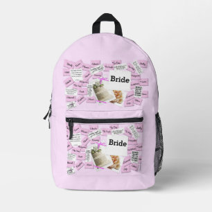 Impresa Novias Día de boda en toda la mochila de impresión