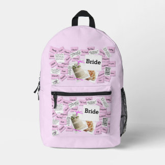Impresa Novias Día de boda en toda la mochila de impresión