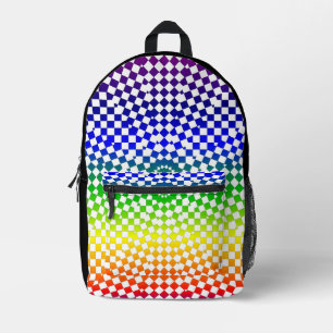 Impresa Patrón de diamantes arcoiris en toda la mochila de