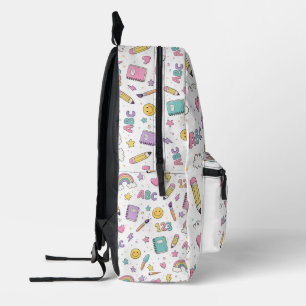 Impresa Patrón de Mochila de Dibujos Escolares Arcoíris Pa
