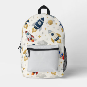 Impresa Patrón de mochila infantil de cohete espacial de l