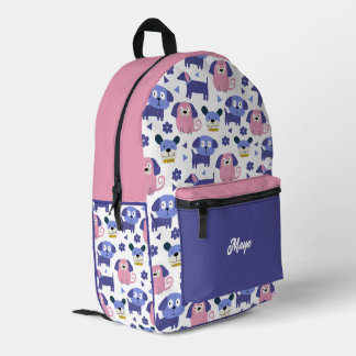 Impresa Patrón de perrito lindo Personalizado mochila de n
