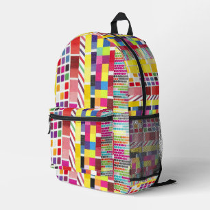 Impresa Relojes amarillos y mochila colorida de píxeles