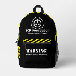 Impresa SCP Secure. Contener. Proteger. Mochila paranormal