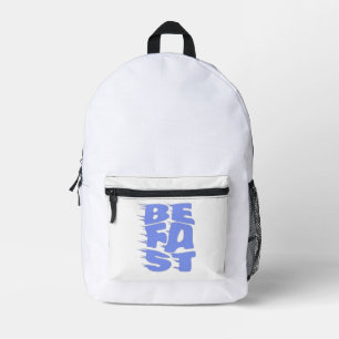Impresa SER RÁPIDO - Tipografía Azul Dinámica Mochila Blan