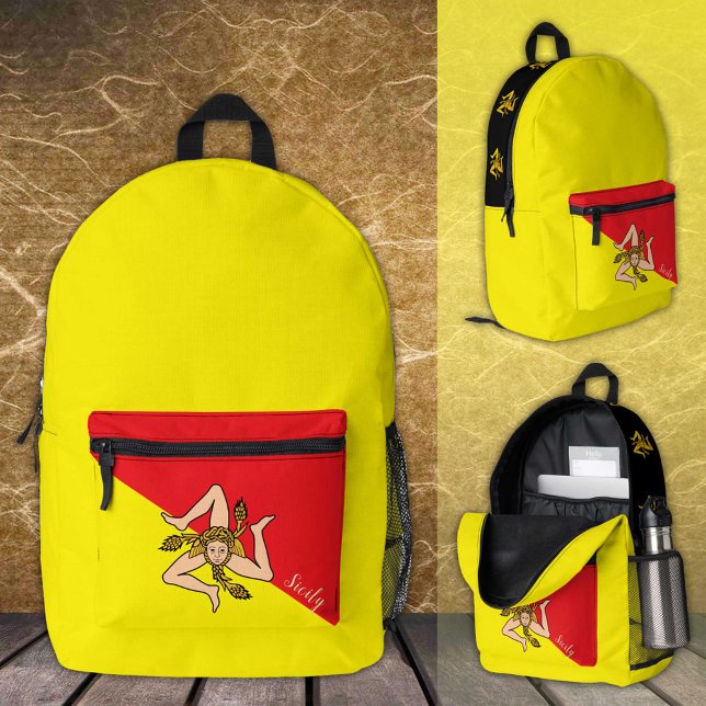Impresa Sicilia, mochila amarilla, bandera siciliana, Tris (Subido por el creador)