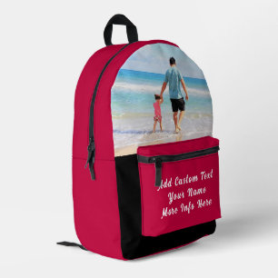 Impresa Sube tu foto Mochila Regalo Texto Personalizado