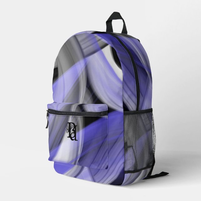Impresa Tendencia de mochila abstracta lavanda violeta (Esquina derecha trasera )