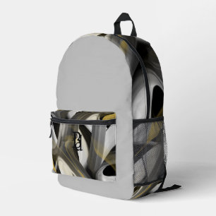 Impresa Tendencia de mochila Arte abstracto Negro Blanco D