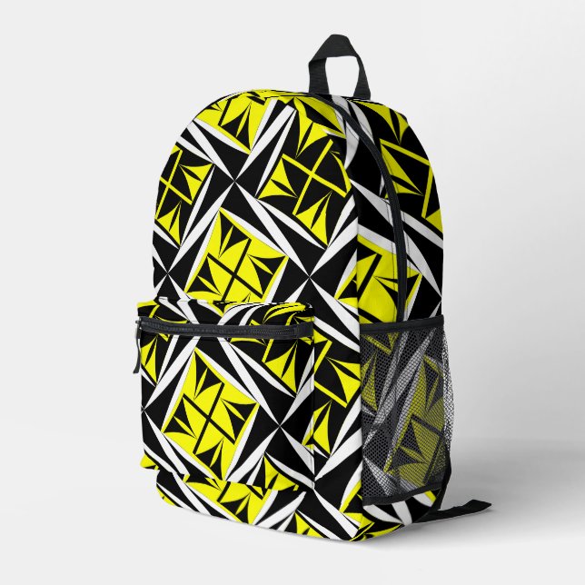 Impresa Vientos sagrados en mochila amarilla (Esquina derecha trasera )