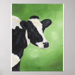 Impresión 11" de la vaca de Holstein x14 "