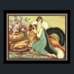 Impresión 16x20 del Deco de Chiostri 1920 "Chica y<br><div class="desc">Hermosa,  16x20 Chiostri Art Deco print aproximadamente 1920's "Chica & Her Dog"</div>