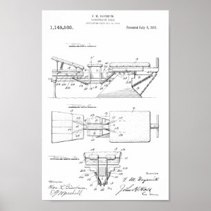 Impresión 1915 del arte de la patente de la tabla