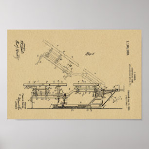 Impresión 1916 del arte de la patente de la tabla