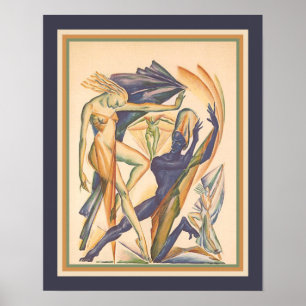 Impresión 1929 de la danza moderna del art déco