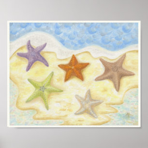 Impresión 8x10 del arte de las estrellas de mar
