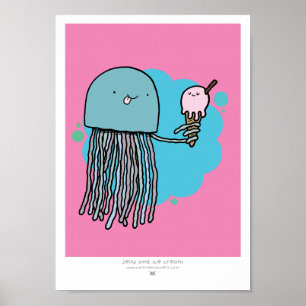 Impresión A4 de medusas y helados (ANTECEDENTES DE