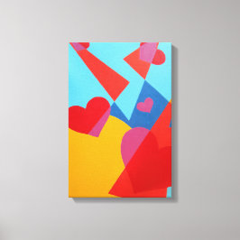 Impresión abstracta de corazones rojos alegres