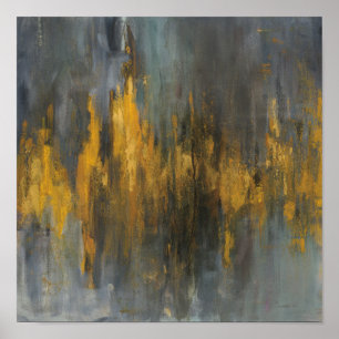 Impresión abstracta de negro y oro   Danhui Nai
