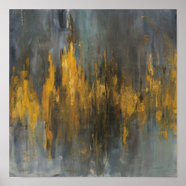 Impresión abstracta de negro y oro | Danhui Nai (Frente)