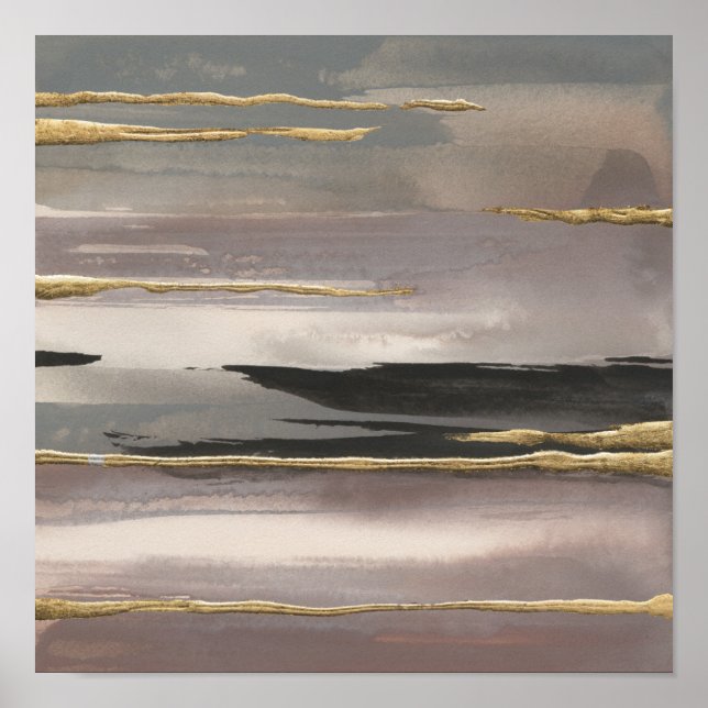 Impresión abstracta de oro de la niebla dorada II (Frente)