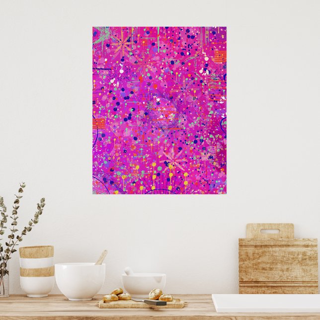 Impresión abstracta del jubileo magenta (Cocina)