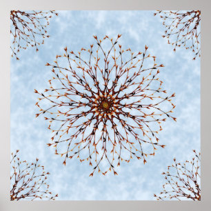 Impresión abstracta desnuda del poster del árbol y