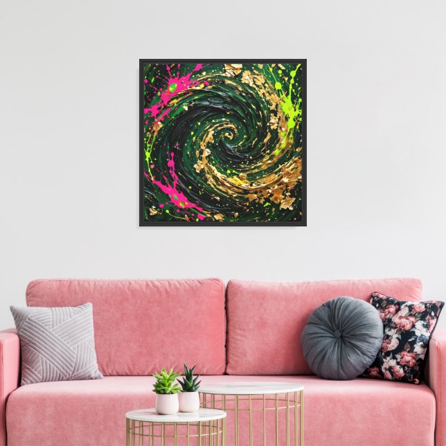 Impresión abstracta en lienzo con salpicaduras vib (Insitu (Sala de estar))