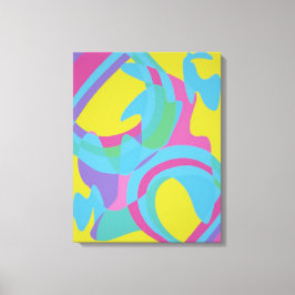 Impresión abstracta en lienzo de movimiento amaril
