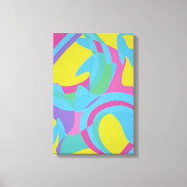 Impresión abstracta en lienzo de movimiento amaril