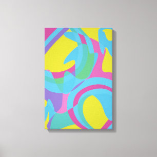 Impresión abstracta en lienzo de movimiento amaril