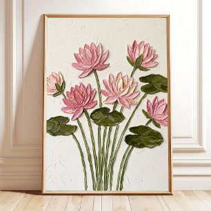 Impresión abstracta en lienzo de Nenúfar Rosa Etér