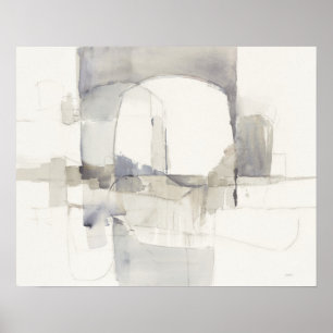 Impresión abstracta gris de la improvisación I