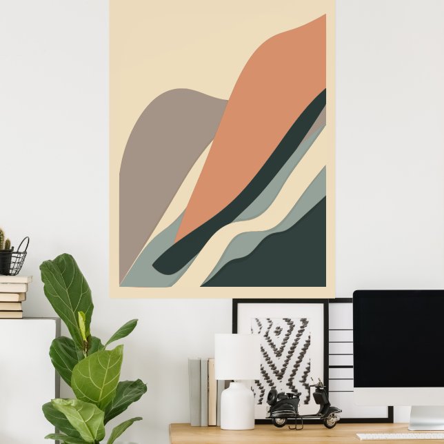 Impresión abstracta moderna, papel Poster de valor (Oficina en casa)